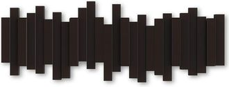 Umbra Sticks Attaccapanni Da Parete Con 5 Ganci Ribaltabili, Espresso Marrone, 49.5 x 3 x 18 cm, 907.18 grammi - Umbra