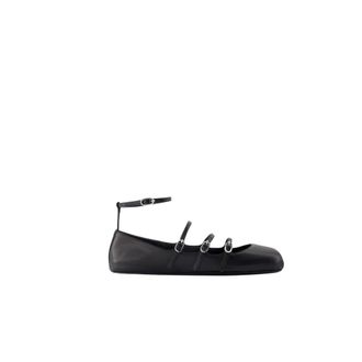 Alexander McQueen Schoenen, Dames, Zwart, 36 EU, Leer, Ballerinas met Bandjes