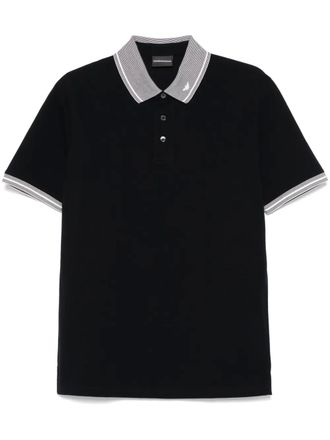 Emporio Armani logo-detailed polo shirt - Blue
