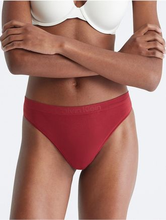 Calvin Klein Womens Bonded Flex Thong - Red - XS