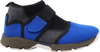Marni Stretch Fabric Sock Velcro Sneakers in Blue Neoprene