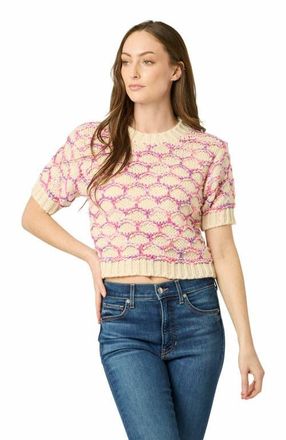 BTB Los Angeles LOLA CROP SWEATER in Magenta Multi at Nordstrom, Size X-Small