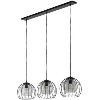 Luminosa Light Designs TK Universo L&aacute;mpara de techo colgante con estructura de alambre, color negro, 3 bombillas E27