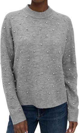 Pistola Denim Aura Crystal Embellish Sweater In Charcoal Diamonte
