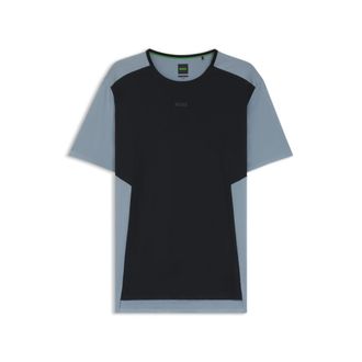 BOSS Active mesh-jersey T-shirt with decorative reflective details