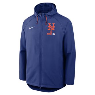 Nike New York Mets Authentic Collection Nike Mens Therma-FIT MLB Full-Zip Hooded Jacket in Blue | 04HC156NNME-FHP