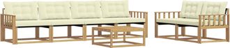 vidaXL Conjunto De Sof&aacute;s De Exterior 7 Uds. Blanco Y Crema Vidaxl