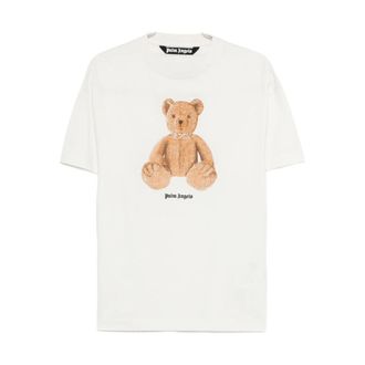 Palm Angels T-Shirts, male, White, Size: XL Bear T-Shirt
