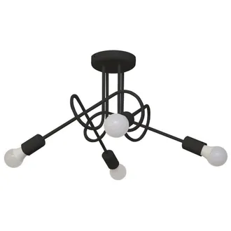 Netlighting Oxford Multi Arm Semi Flush Ceiling Light Black 44cm