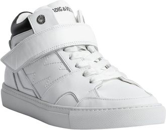 Zadig&Voltaire Mid Flash Smooth Leather Sneaker