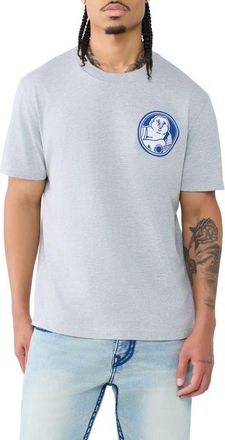 True Religion Buddha Shield Cotton Graphic T-Shirt in Heather Grey at Nordstrom, Size Xxx-Large