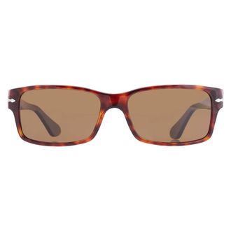 Persol Polarized Brown Rectangular Mens Sunglasses PO2803S 24-57 58