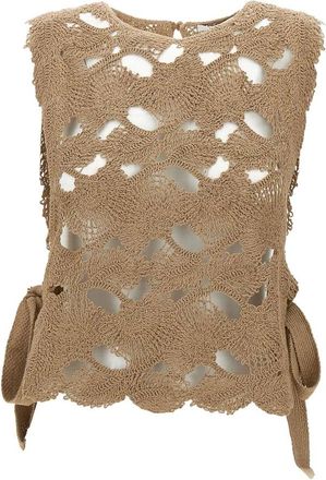 KANGRA Top - Dames - Tops zonder mouwen - Beige - M - Katoen - Tops