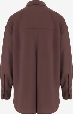 Ql2 Quelledue Womens Wool-Blend Shirt Gladys Burgundy Virgin Wool