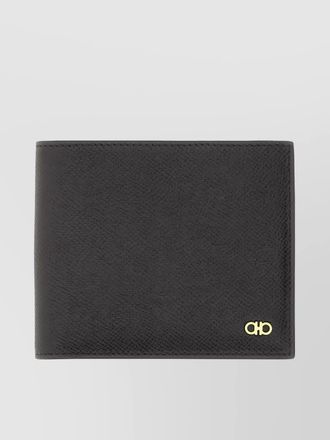 Ferragamo textured finish leather wallet logo