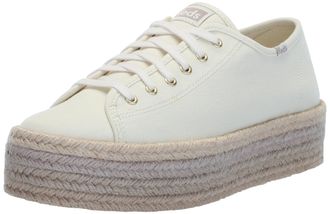 Keds Triple Up Canvas, Sneaker Womens, Natural Ombre Jute Foxing, 6 Medium