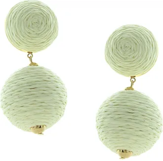 Olivia Welles Gaby Raffia Drop Earrings in Gold /White at Nordstrom Rack