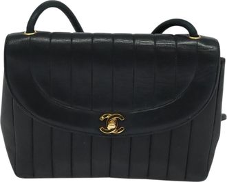 Chanel Mademoiselle Black Leather Shoulder Bag (Pre-Owned)