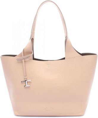 Tod's Beige Leather Handbag Tote Bag (Pre-Owned)