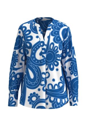 Seidensticker Klassische Bluse SEIDENSTICKER Schwarze Rose, Damen, Gr. XL(42), blau, 100% Baumwolle, Paisley, gemustert, regular fit, ohne Ausschnitt, Blusen Klassi