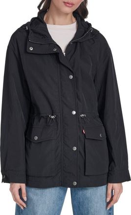 Levi's Water Resistant Hooded Jacket in Black at Nordstrom, Size X-Large