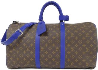 Louis Vuitton Brown Indigo Marron Coated Canvas Boston Bag (Pre-Owned)