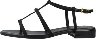 Unisa Carena RA Platte Sandaal - Dames - Sandalen - Zwart - 38 EU - Leer - Schoenen