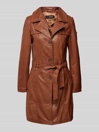 Cabrini Regular Fit Mantel aus reinem Lammnappa in Cognac, Gr&ouml;&szlig;e 40