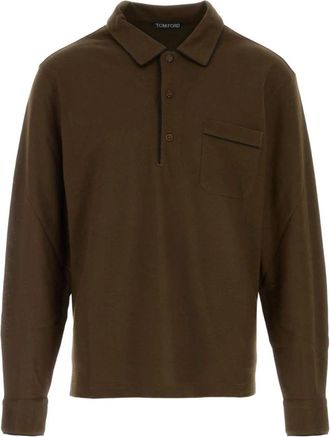 Tom Ford Piquet Polo Shirt - Heren - Polos - Bruin - L - Tops