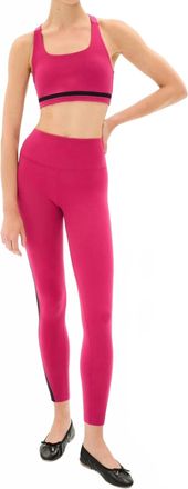 SPLITS59 Miles High Waist Rigor 7/8 Leggings In Sangria/black