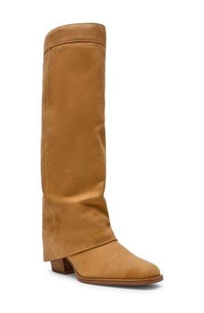Steve Madden Winnick Foldover Knee High Boot in Banana Leather at Nordstrom Rack, Size 7.5 Wide Calf