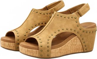 Corkys Footwear Womens Carley Studded Wedge In Taupe