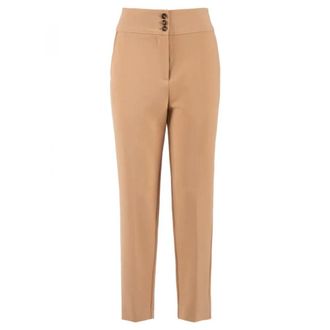 Nenette Slim-fit Trousers, female, Beige, Size: XS Elegant Carrot Fit Polyester Trousers
