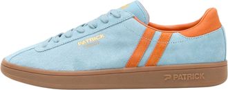 Patrick Mens Monaco Su&egrave;de Cupsole Sneakers (Lichtblauw/Oranje)