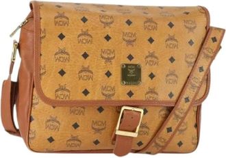 MCM Pre-owned Cross Body Bags, female, Brown, Size: ONE SIZE Pre-owned Plastic Shoulder Bag