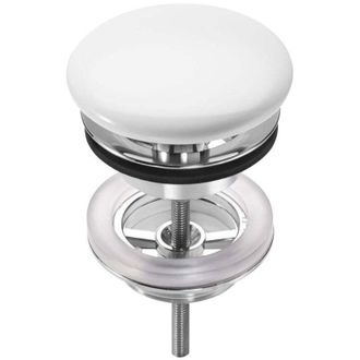 Roca Roca - A50640390c Aqua Desag&uuml;e Lavabo O Bid&eacute; Con Tap&oacute;n Fijo Abierto De Porcelana &Oslash; 72 Cromo - Ref: A50640390c