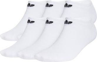 adidas 6-Pack Trefoil 2.0 No-Show Socks in White /White at Nordstrom, Size Large
