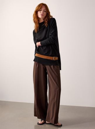 Contemporaine Womens Mock neck solid Tunic Top sweater
