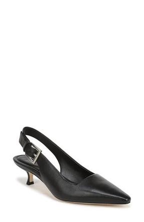 Vince Shasta Kitten Heel Slingback Pump in Black Leather at Nordstrom Rack, Size 8.5