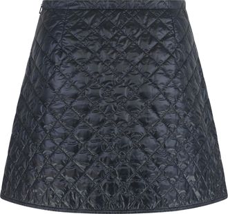 Moncler Womens Quilted Nylon Skirt Blue Polyamide; Polyester