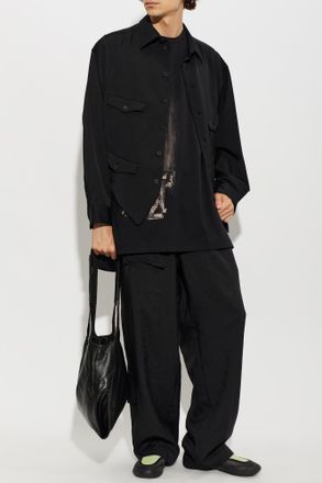 Yohji Yamamoto T-shirt With Print, Mens, Black