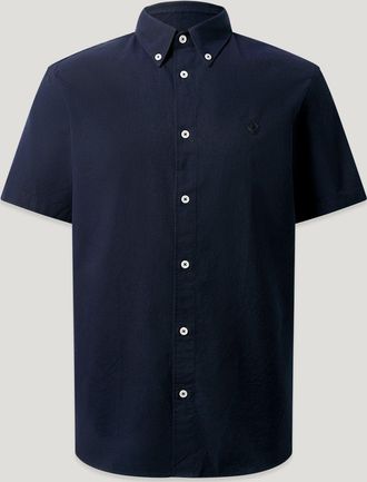 Belstaff Short Sleeve Street Shirt Mens Compact Cotton Oxford Dark Ink Size 2XL