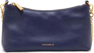 Coccinelle Tassen, Dames, Blauw, ONE Size, Leer, Mini Aura Leren Schoudertas