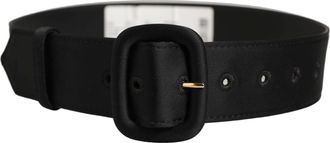 Dolce & Gabbana Wide Fabric Oval Buckle Belt - Black
