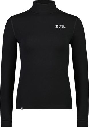 Mons Royale Cascade Mock Neck L/S Merinounterw&auml;sche f&uuml;r Damen | schwarz