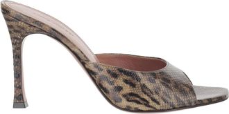 Amina Muaddi Alexa Slipper 95 Leopard Mesh - Dames - Muiltjes - Bruin - 38 1/2 EU - Leer - Schoenen