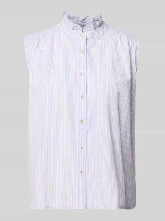 Emily van den Bergh Blusentop aus Baumwolle mit Stehkragen in Hellblau, Gr&ouml;&szlig;e 36