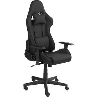 Beliani Silla De Oficina De Tela De Poli&eacute;ster Gaming Ergon&oacute;mica Reposabrazos Regulables Negro Warrior