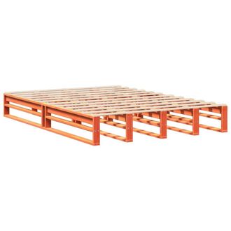 Berkfield Home Modern Bed Frame without Mattress Wax Brown 140x190 cm Solid Wood Pine