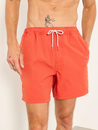 Fat Face FatFace Orange Seersucker Plain Swim Shorts